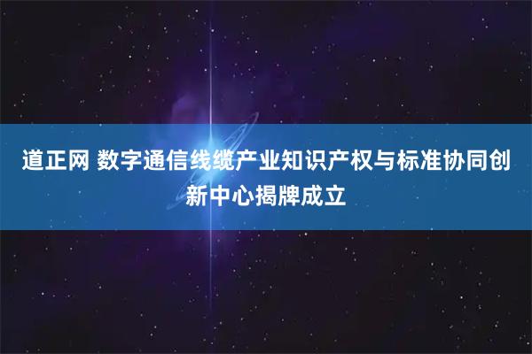 道正网 数字通信线缆产业知识产权与标准协同创新中心揭牌成立